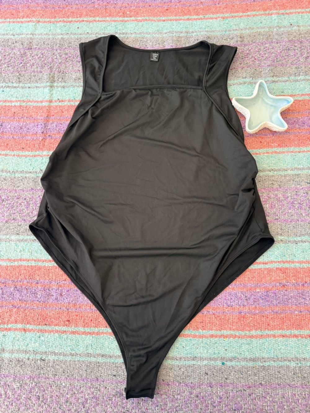 SHEIN Curve 4XL Black Bodysuit Sleeveless Stretch Plus Size